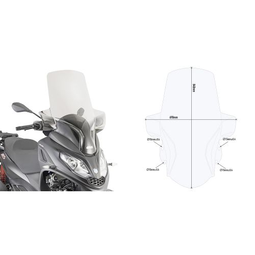 Parabrezza GIVI D5614ST per Piaggio MP3 300 HPE 2019 - 2024