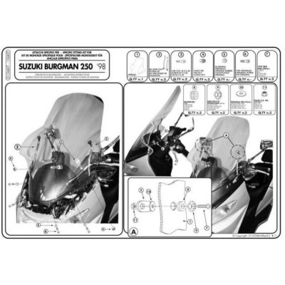 Kit Parabrezza GIVI 156DT e Attacchi D156KIT per Suzuki Burgman 250 400