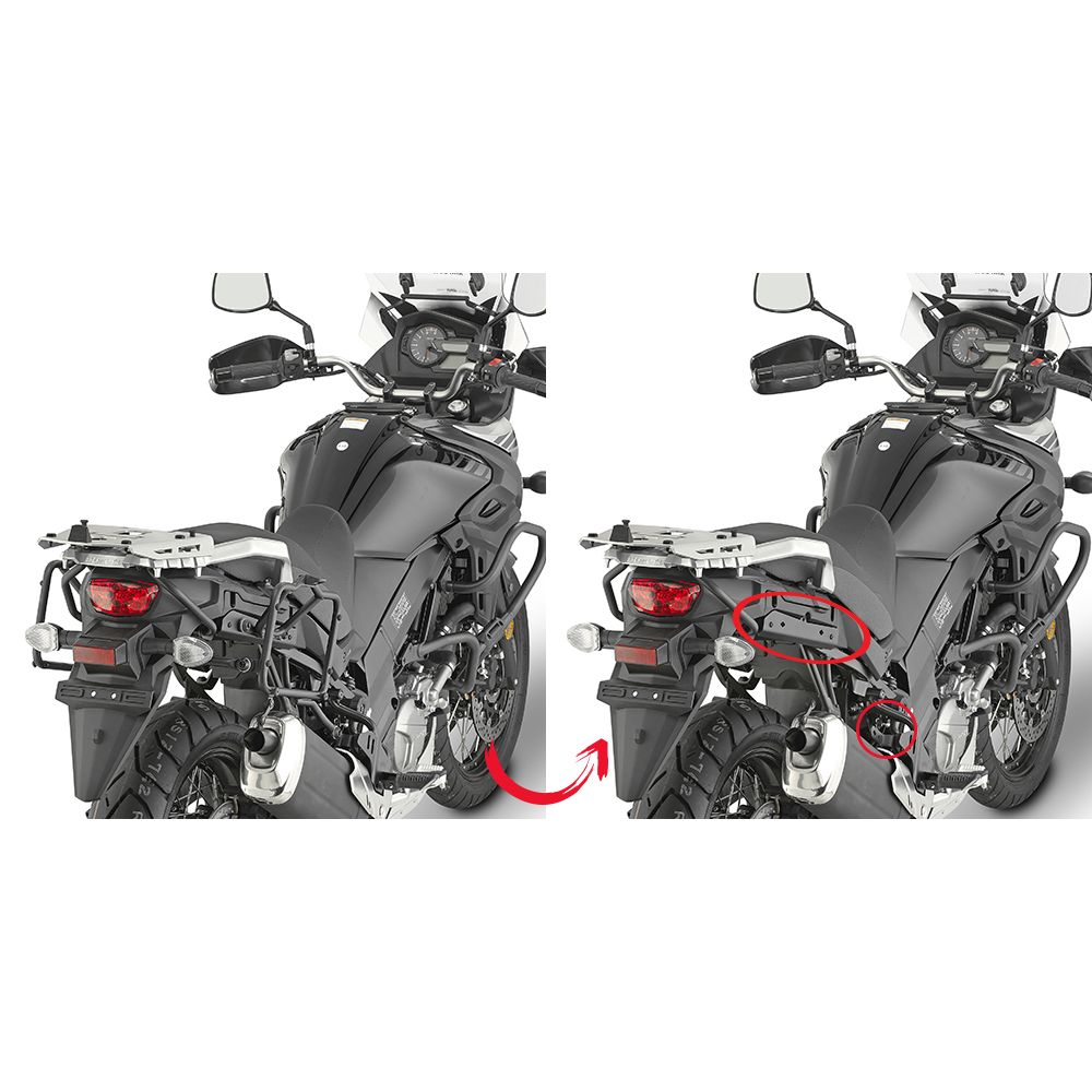 GIVI PLR3112 Portavaligie laterale rimozione rapida per valigie MONOKEY - RETRO FIT per SUZUKI DL 650 V-STROM 2017 / 2023