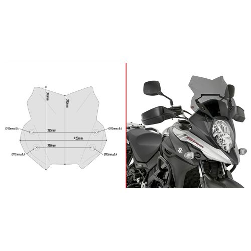 GIVI D3112B Cupolino fumé per SUZUKI DL 650 V-STROM 2017 / 2024