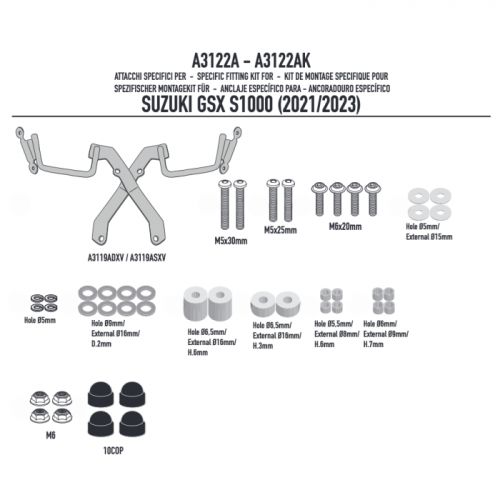 Cupolino GIVI 3122S con Attacchi A3122A per Suzuki GSX-S 1000 2021 - 2026