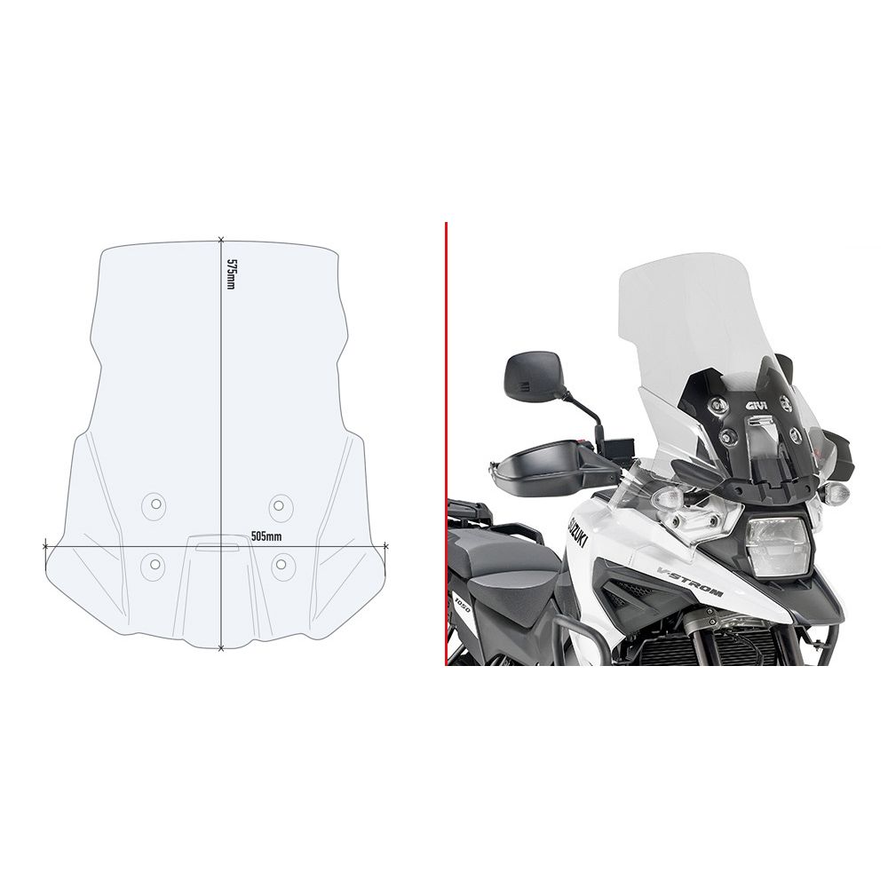 Parabrezza GIVI D3117ST per Suzuki V-Strom 1050 / XT / SE 2020-2026, V-Strom 1050 2023 - 2026