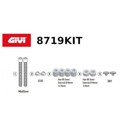 Kit GIVI 8719KIT per Telaietti PL8717 e PLOS8717CAM con SR8719