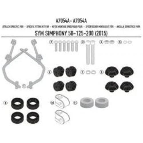 Parabrezza GIVI 7054A con Attacchi A7054A per Sym Symphony ST 50-125-200