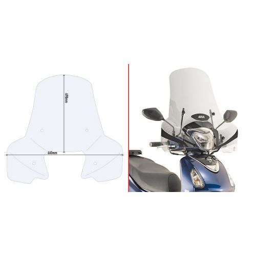 Parabrezza GIVI 7057A con Attacchi A7061A per Sym Symphony 125 2020