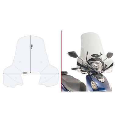 Parabrezza GIVI 7057A con Attacchi A7061A per Sym Symphony 125 2020