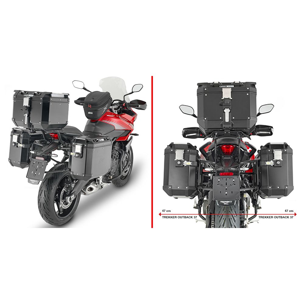 GIVI Portavaligie laterale per valigie MONOKEY CAM-SIDE per TRIUMPH TIGER SPORT 660 2022 / 2025 - TIGER SPORT 800 2025 / 2026