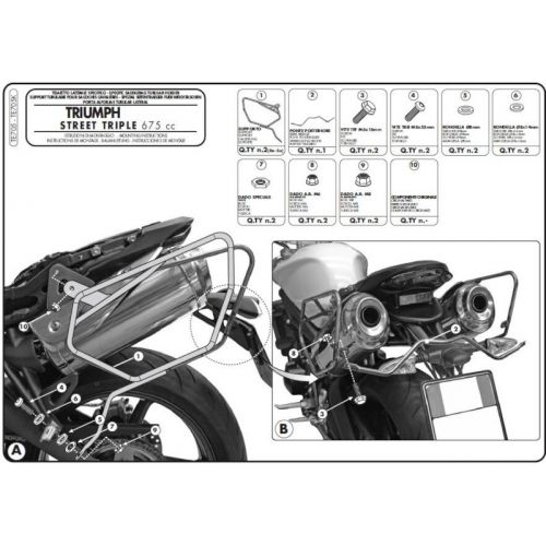 Telaietti Laterali GIVI TE705 Easylock per Triumph Street Triple 675