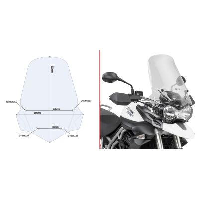 Cupolino GIVI 6401DT Trasparente con Attacchi D6401KIT per Tiger 800