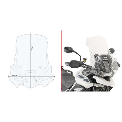 Parabrezza GIVI D6415ST Trasparente Maggiorato per Triumph Tiger 900