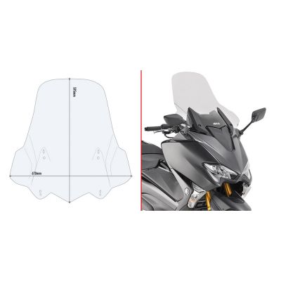 Parabrezza GIVI D2133ST Trasparente Alto per Yamaha TMAX 530 - 560