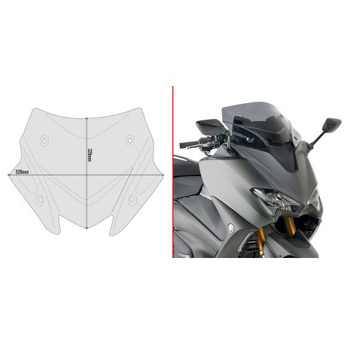 Cupolino GIVI D2147B Basso Sportivo Fumé per Yamaha TMAX 560