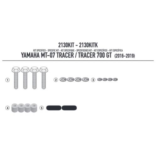 Kit GIVI 2130KIT per Attacco 2130FZ con Valigie Originali Yamaha Tracer 700 2016 - 2024
