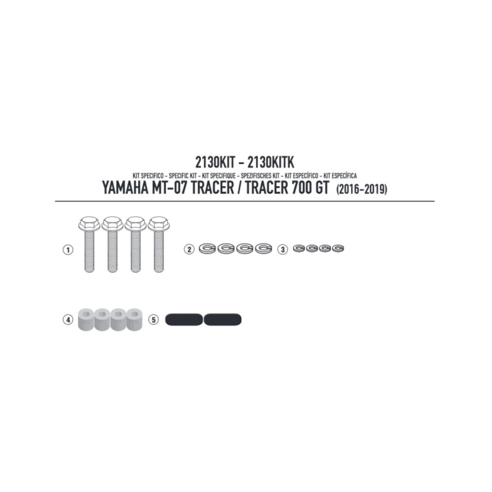 Kit GIVI 2130KIT per Attacco 2130FZ con Valigie Originali Yamaha Tracer 700 2016 - 2024