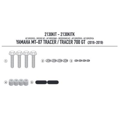Kit GIVI 2130KIT per Attacco 2130FZ con Valigie Originali Yamaha Tracer 700 2016 - 2024