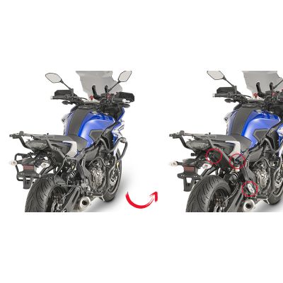 GIVI PLXR2130 Portavaligie laterale rimozione rapida per V35 V37 MONOKEY YAMAHA TRACER 700 2016/19 - TRACER 7 / GT 2020/24