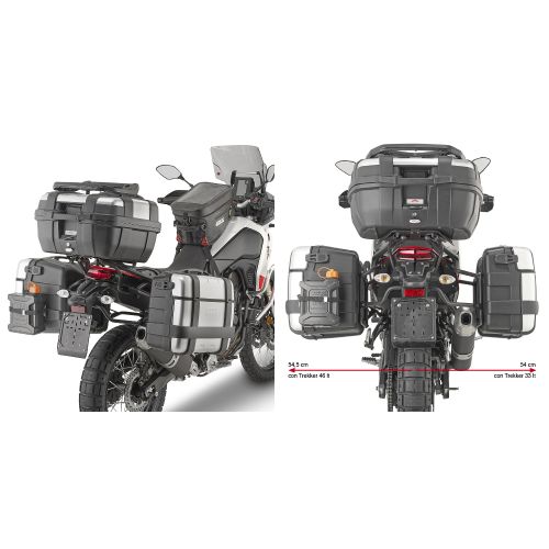 GIVI PLO2145MK Portavaligie laterale PL ONE-FIT per valigie MONOKEY per YAMAHA TENERE 700 2019 / 2024 - WORLD RAID 2022 / 2025