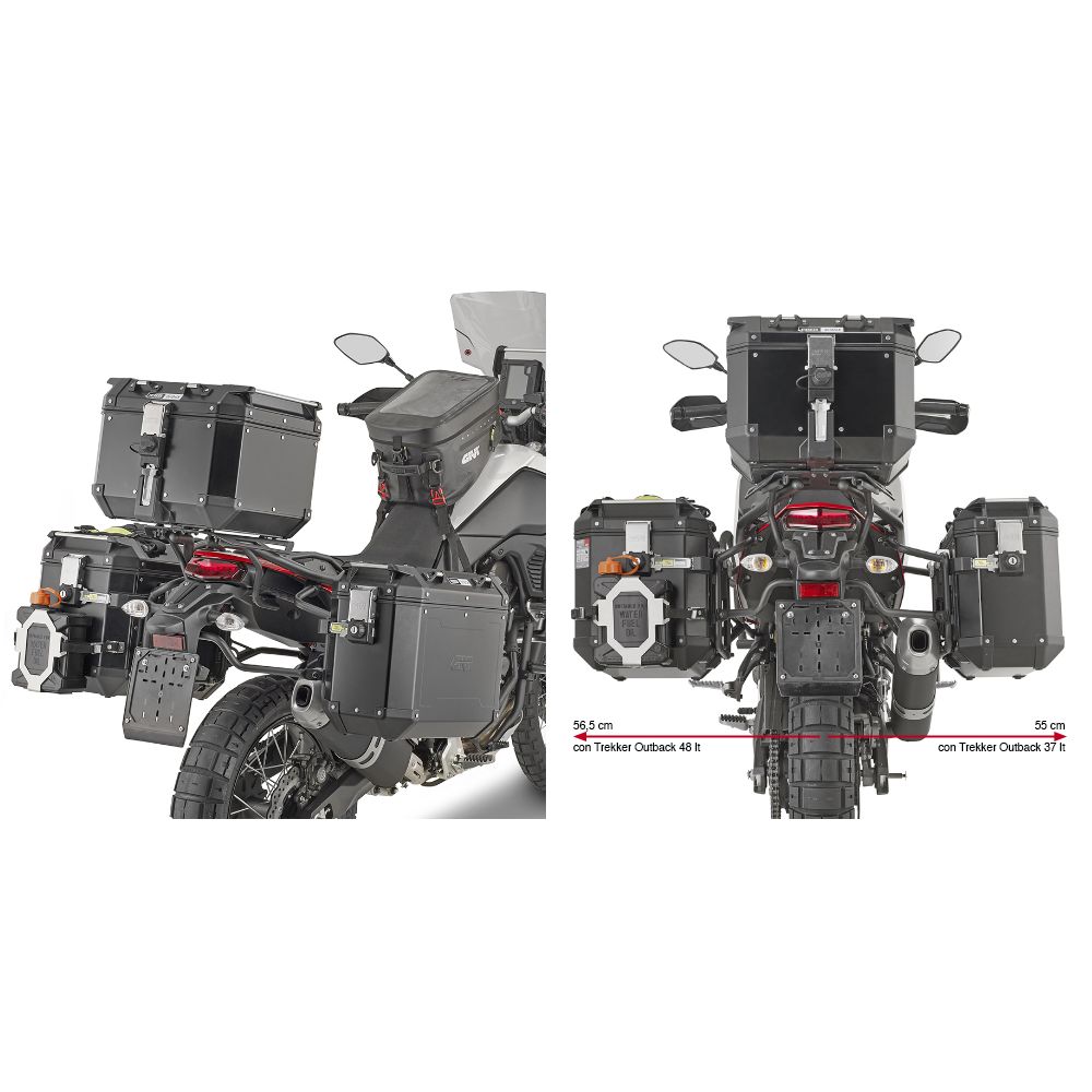 GIVI PLO2145CAM Portavaligie laterale per valigie MONOKEY Trekker Outback YAMAHA TENERE 700 2019 / 2024 - WORLD RAID 2022 / 2025