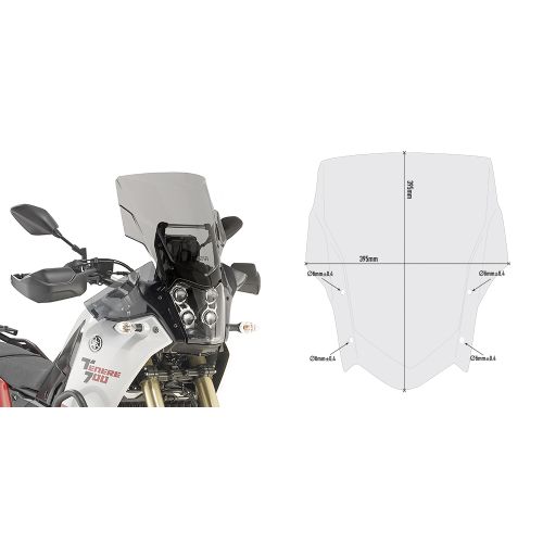 Cupolino GIVI D2145S Basso Sportivo Fumé per Yamaha Ténéré 700