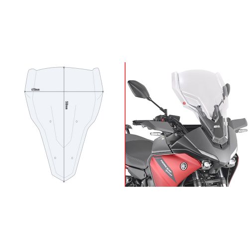 Parabrezza GIVI D2148ST Trasparente Alto per Yamaha Tracer 7 - GT