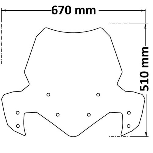 ISOTTA Parabrezza integrale Trasparente con alette laterali per Benelli TRK 702 2023 / 2024