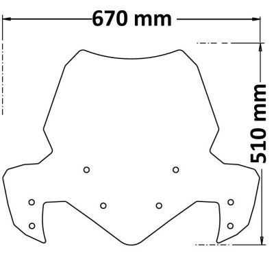 ISOTTA Parabrezza integrale Trasparente con alette laterali per Benelli TRK 702 2023 / 2024