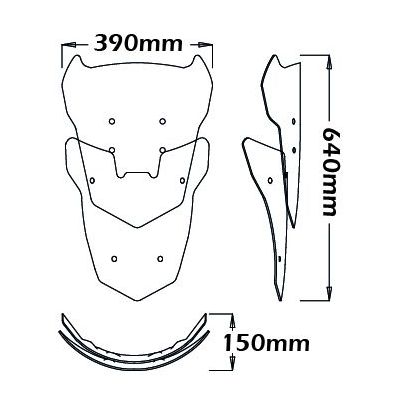 ISOTTA Cupolino Trasparente regolabile per HONDA AFRICA TWIN CRF 1000 L 2017 / 2020