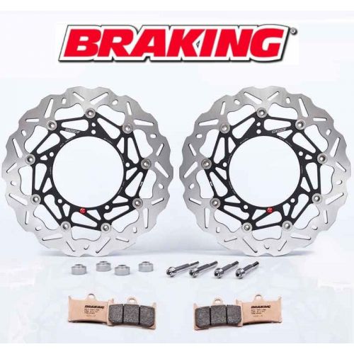 BRAKING Kit maggiorazione stradale freno anteriore dischi + pastiglie e accessori per YAMAHA T-MAX 530 - T-MAX 560