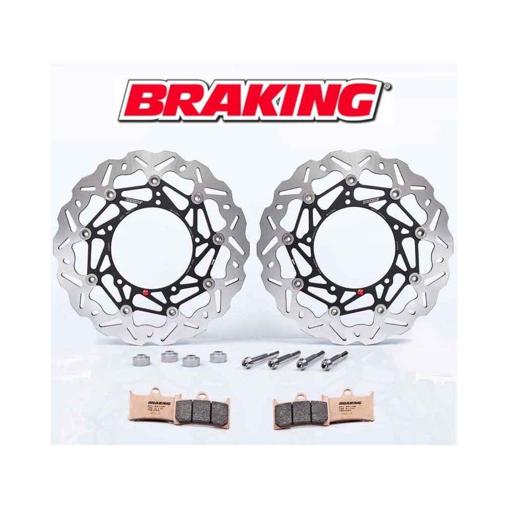 BRAKING Kit maggiorazione stradale freno anteriore dischi + pastiglie e accessori per YAMAHA T-MAX 530 - T-MAX 560