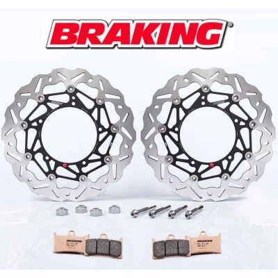 BRAKING Kit maggiorazione stradale freno anteriore dischi + pastiglie e accessori per YAMAHA T-MAX 530 - T-MAX 560