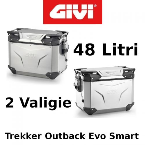 Coppia Valigie GIVI OBKEV48A Monokey Alluminio Naturale 48+48L