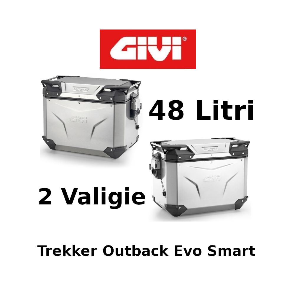 Coppia Valigie GIVI OBKEV48A Monokey Alluminio Naturale 48+48L