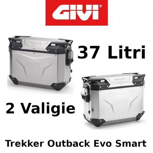 Coppia Valigie Laterali Givi Trekker Outback Evo Smart Monokey 37+37 Litri