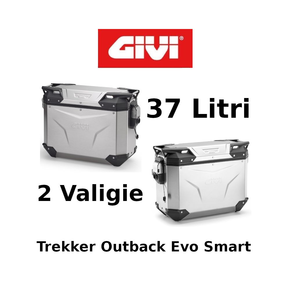 Coppia Valigie Laterali Givi Trekker Outback Evo Smart Monokey 37+37 Litri