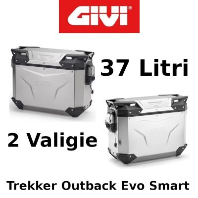 Coppia Valigie Laterali Givi Trekker Outback Evo Smart Monokey 37+37 Litri
