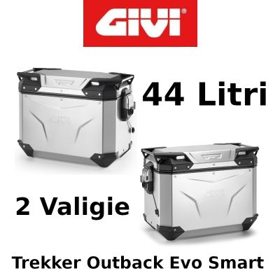 Coppia Valigie Laterali Givi Trekker Outback Evo Smart Monokey 44+44 Litri
