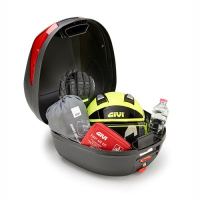 GIVI B29N2 Bauletto nero goffrato 29 litri catadiottri rossi MONOLOCK con piastra e kit universale