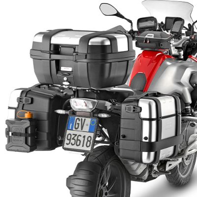 GIVI TRK46N Coppia Valigie laterali nere 46 litri TREKKER MONOKEY con finitura in alluminio anodizzato