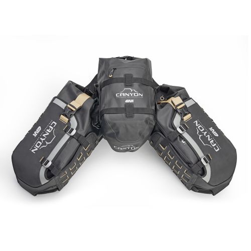 GIVI GRT721B Sistema di carico modulare a ferro di cavallo composto da 2 borse laterali da 16 litri ed 1 posteriore da 12 litri
