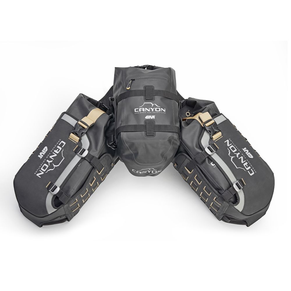 GIVI GRT721B Sistema di carico modulare a ferro di cavallo composto da 2 borse laterali da 16 litri ed 1 posteriore da 12 litri