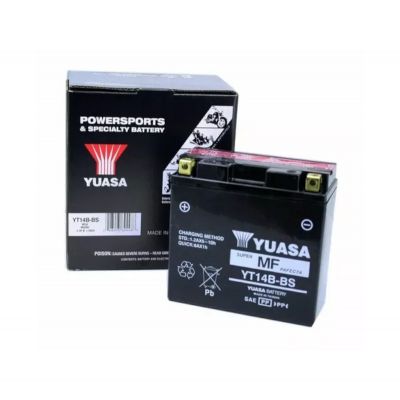 YUASA BATTERIA YT14B 12 Volt 12 Ampere senza manutenzione pre attivata sigillata