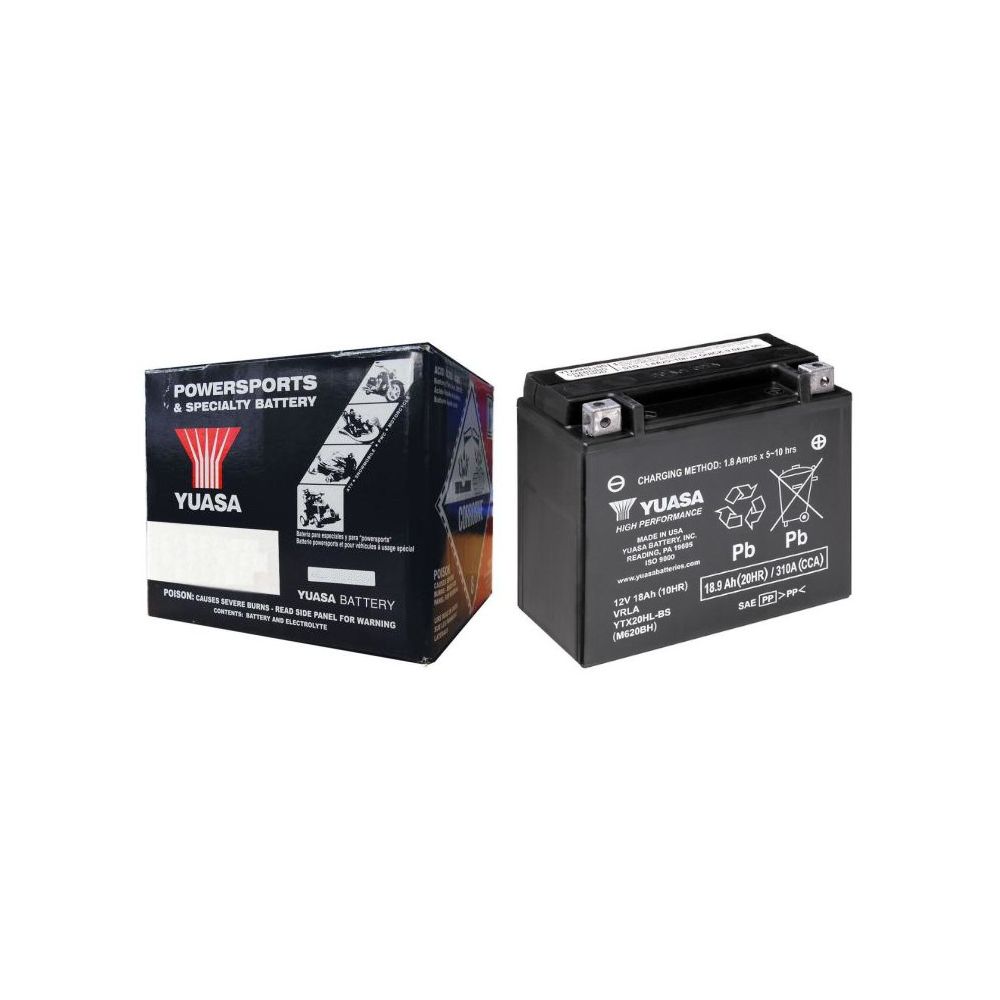 YUASA BATTERIA YTX20HL 12 Volt 18.9 Ampere Senza manutenzione pre attivata sigillata