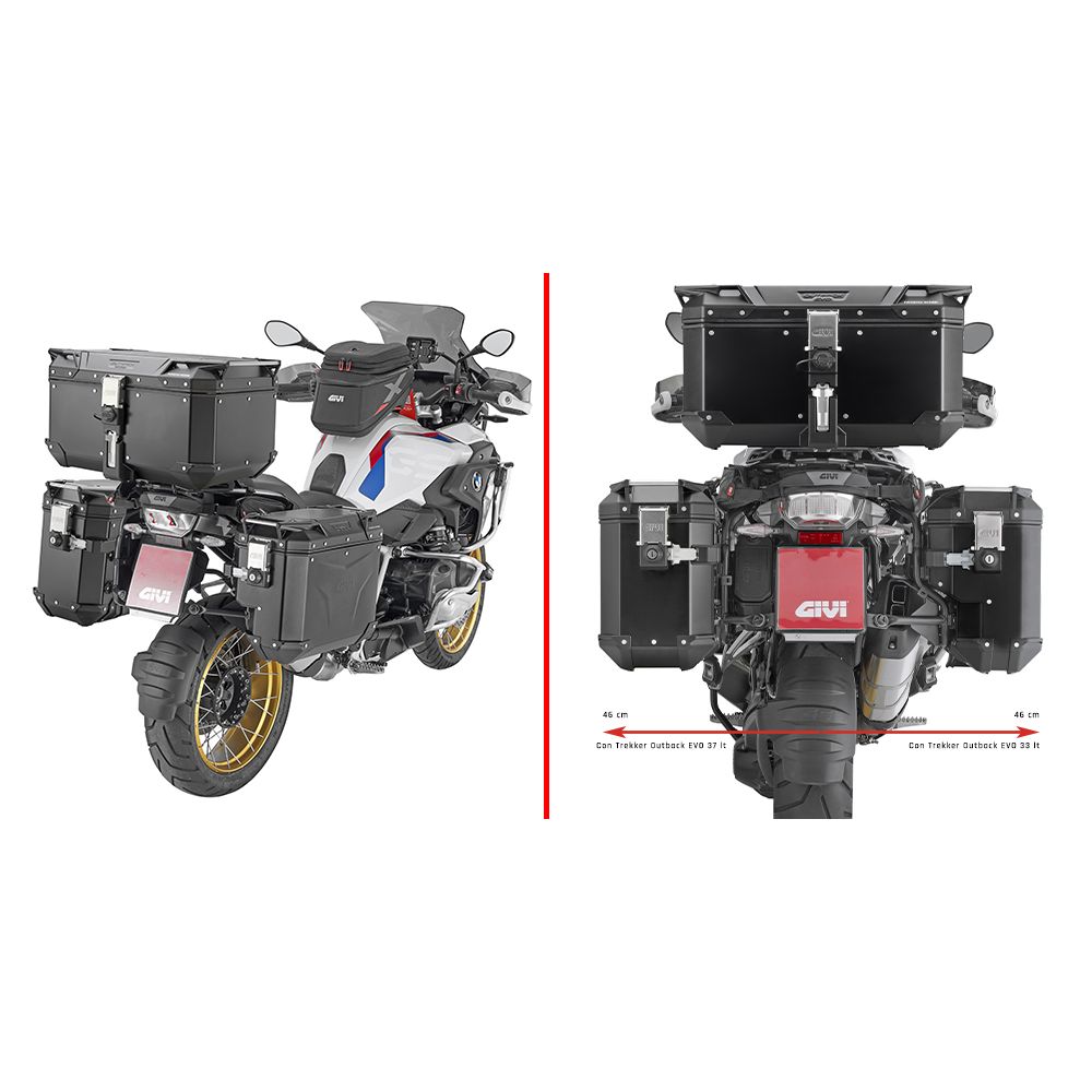 GIVI Portavaligie laterale PL ONE-FIT lato destro scantonato per BMW R 1200 GS / ADV 2013 / 2018 - R 1250 GS / ADV 2019 / 2024