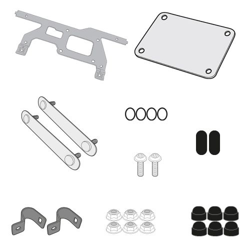 Kit GIVI TL5108PLOSKIT Attacchi per S250 Tool Box su Telai PLOS5108CAM