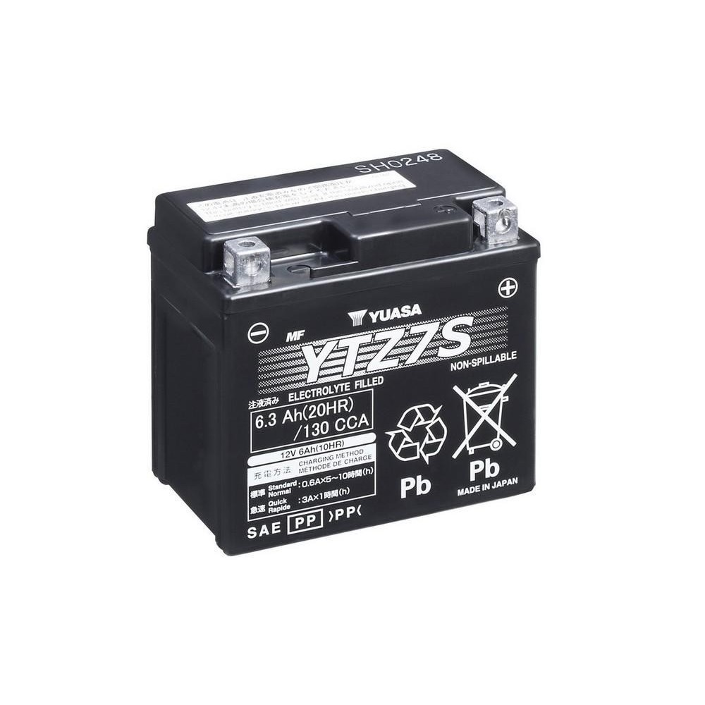 YUASA BATTERIA YTZ7S 12 Volt 6.3 Ampere Pre-attivata senza manutenzione AGM