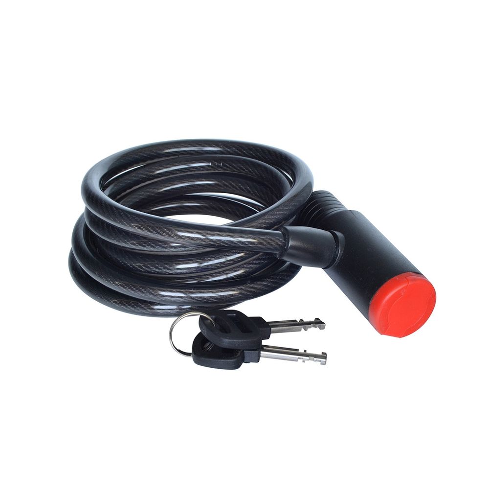 V BIKE Lucchetto con cavo in acciaio Ø10mm lunghezza 1.8 metri con attacco al telaio per bicicletta