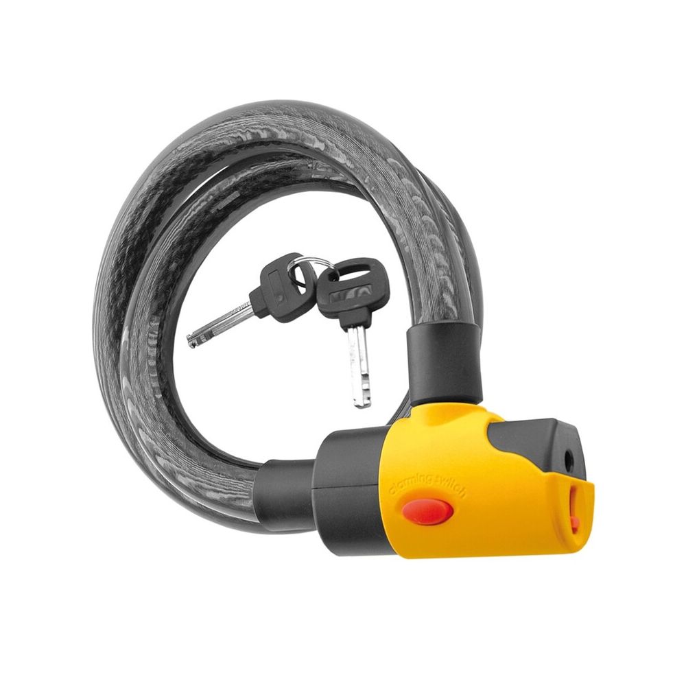 Lucchetto con allarme VECTOR con cavo in acciaio 1 metro