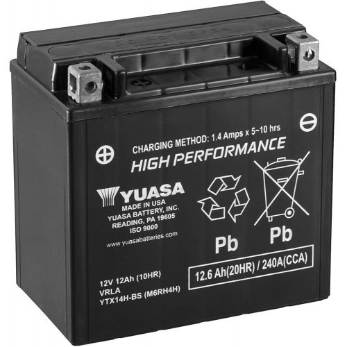 YUASA BATTERIA YTX14H-BS 12 Volt 12.6 Ampere - Senza manutenzione