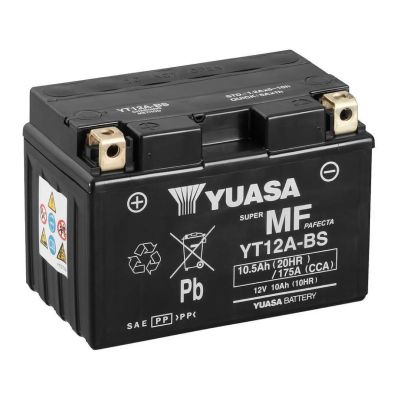 YUASA BATTERIA YT12A-BS 12 Volt 10,5 Ampere Senza manutenzione
