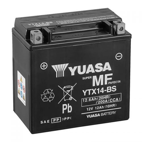 YUASA BATTERIA YTX14-BS 12 Volt 12,6 Ampere senza manutenzione